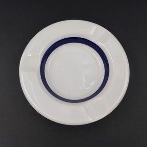 Sterling Vitrified China East Liverpool Ohio USA L-9 White Blue Ashtray 4.5 x 1